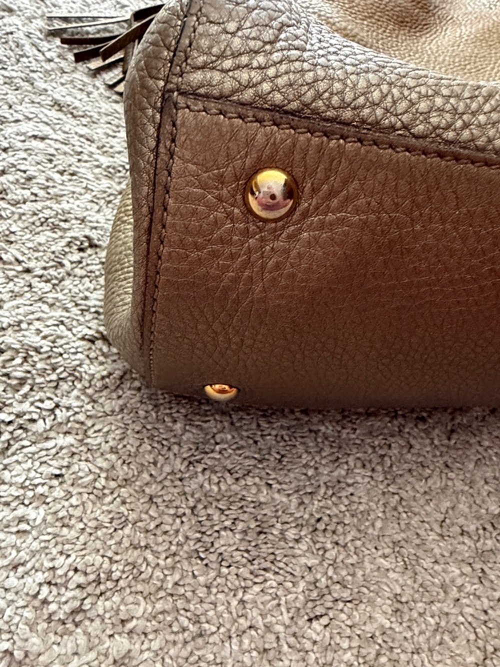 Gucci Soho Metallic Bronze Shoulder Bag with Tassel - Picture 7 of 13